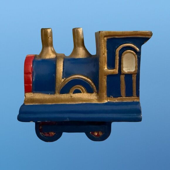 Vintage Toy Train Engine Drawer Pull Amerock BP9374-HP Blue Train Engine A5 - Picture 1 of 5